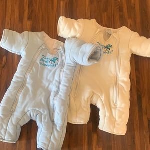 Two 3-6mo Baby Merlin Magic Sleep Suits